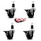 Service Caster 3'' Phenolic Swivel 1-1/2'' Expanding Stem Caster Set with Brake, 4PK SCC-EX20S314-PHR-PLB-112-4 - alternate 2